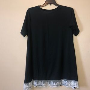 women’s tunic casual top with white lace